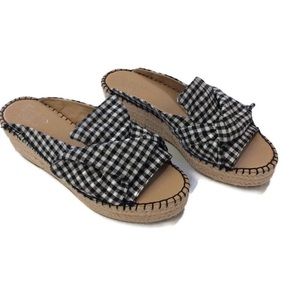 Franco Sarto Patrice Gingham Slide Sandal sz 8.5